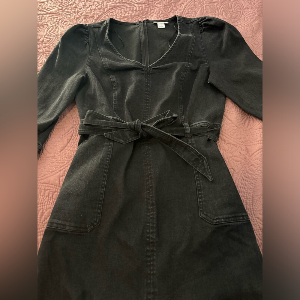 Liz Claiborne Black Denim Midi Dress